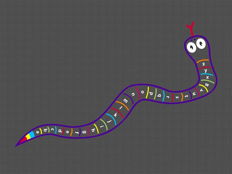 Technical render of a A-Z Snake Lowercase